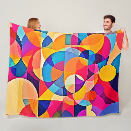 Geometrische Farbenbewegung Fleecedecke