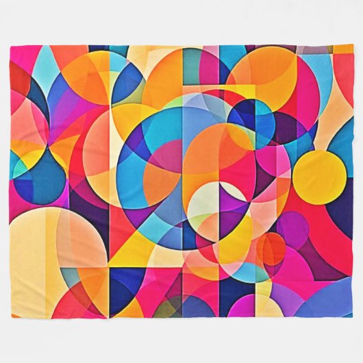Geometrische Farbenbewegung Fleecedecke (Vorderseite (Horizontal))