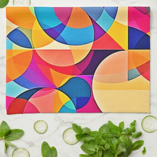 Geometrische Farbenbewegung Geschirrtuch (Gefaltet)