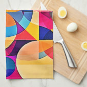 Geometrische Farbenbewegung Geschirrtuch (Viertel Falte)
