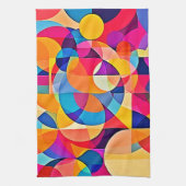 Geometrische Farbenbewegung Geschirrtuch (Vertikal)