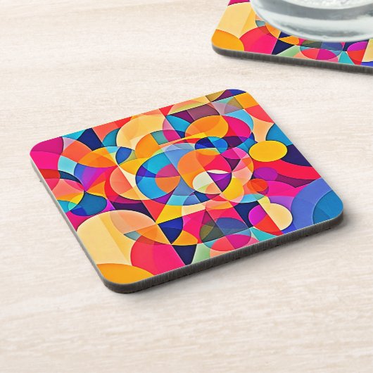Geometrische Farbenbewegung Getränkeuntersetzer (Linke Seite)