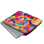 Geometrische Farbenbewegung Laptopschutzhülle (Vorne Knopf)