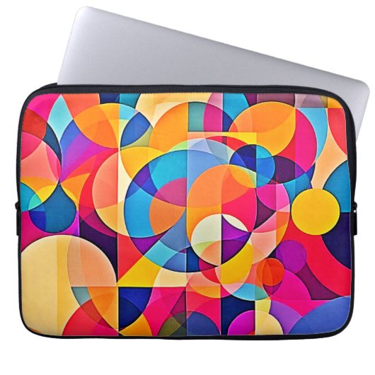 Geometrische Farbenbewegung Laptopschutzhülle (Vorderseite)