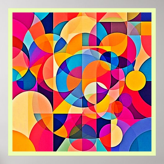 Geometrische Farbenbewegung Poster (Vorne)