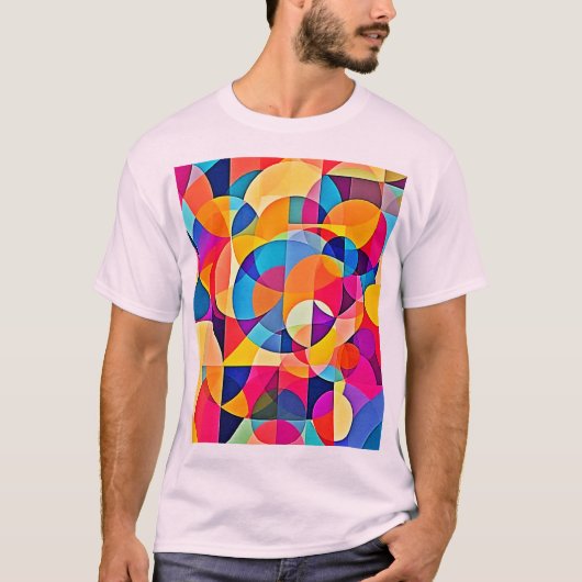 Geometrische Farbenbewegung T-Shirt (Vorderseite)