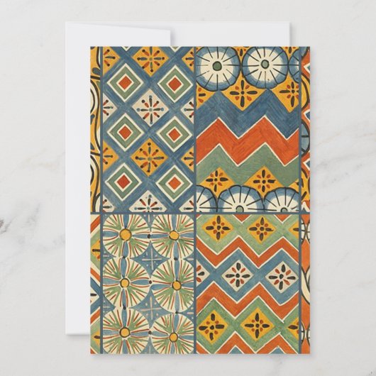 Geometrische farbenfrohe antike ägyptische Grafik Einladung (Rückseite)