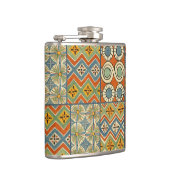 Geometrische farbenfrohe antike ägyptische Grafik Flachmann (Rechts)