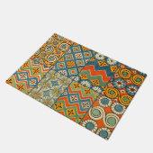 Geometrische farbenfrohe antike ägyptische Grafik Fußmatte (Schrägansicht)