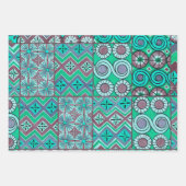 Geometrische farbenfrohe antike ägyptische Grafik Geschenkpapier Set (Vorderseite 2)