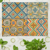 Geometrische farbenfrohe antike ägyptische Grafik Geschirrtuch (Gefaltet)