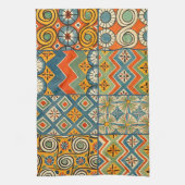 Geometrische farbenfrohe antike ägyptische Grafik Geschirrtuch (Vertikal)