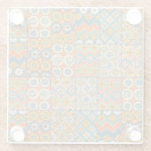 Geometrische farbenfrohe antike ägyptische Grafik Glasuntersetzer (Rückseite)