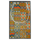 Geometrische farbenfrohe antike ägyptische Grafik Kleine Geschenktüte (Rückseite)