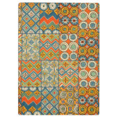 Geometrische farbenfrohe antike ägyptische Grafik Klemmbrett (Rückseite)