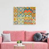 Geometrische farbenfrohe antike ägyptische Grafik Leinwanddruck (Insitu (Wohnzimmer))