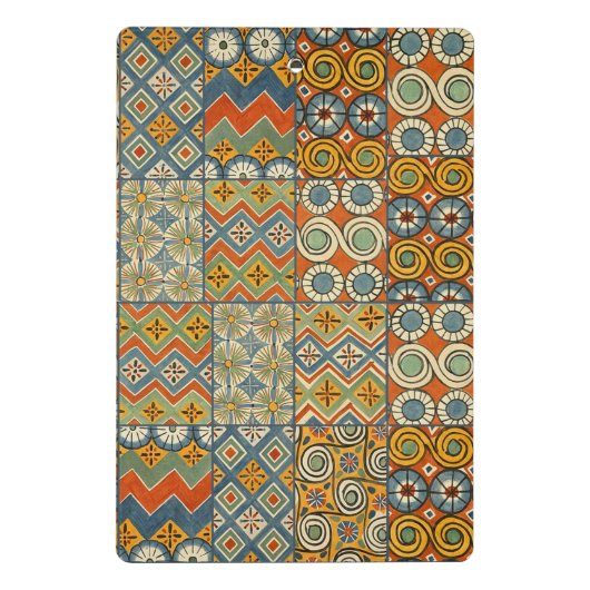 Geometrische farbenfrohe antike ägyptische Grafik Mini Klemmbrett (Rückseite)