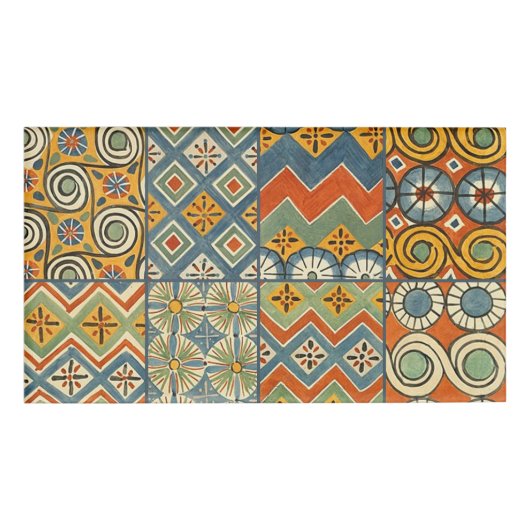 Geometrische farbenfrohe antike ägyptische Grafik Namenschild (Vorderseite)