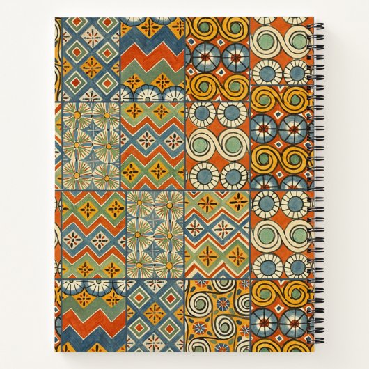 Geometrische farbenfrohe antike ägyptische Grafik Notizblock (Rückseite)