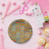 Geometrische farbenfrohe antike ägyptische Grafik Pappteller (Party)