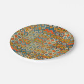 Geometrische farbenfrohe antike ägyptische Grafik Pappteller (Schrägansicht)