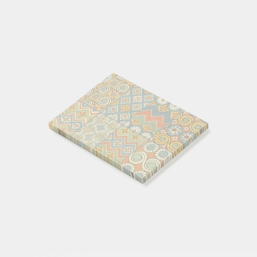 Geometrische farbenfrohe antike ägyptische Grafik Post-it Klebezettel (angewinkelt)