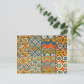 Geometrische farbenfrohe antike ägyptische Grafik Postkarte (Stehend Vorderseite)