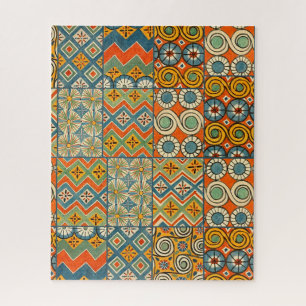 Geometrische farbenfrohe antike ägyptische Grafik Puzzle