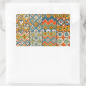 Geometrische farbenfrohe antike ägyptische Grafik Rechteckiger Aufkleber (Tasche)