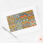 Geometrische farbenfrohe antike ägyptische Grafik Rechteckiger Aufkleber (Umschlag)