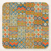 Geometrische farbenfrohe antike ägyptische Grafik Rechteckiger Pappuntersetzer (Vorderseite)