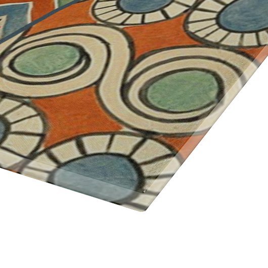 Geometrische farbenfrohe antike ägyptische Grafik Schneidebrett (Ecke)