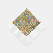 Geometrische farbenfrohe antike ägyptische Grafik Serviette (Ecke)