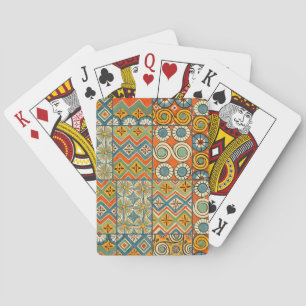 Geometrische farbenfrohe antike ägyptische Grafik Spielkarten