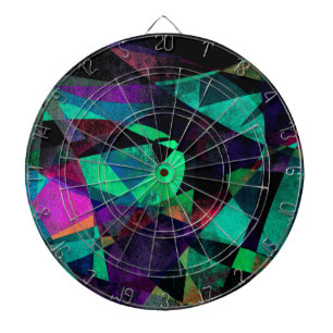 Geometrische, farbenfrohe, grungenhafte Abstrakte Dartscheibe