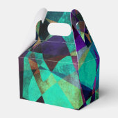 Geometrische, farbenfrohe, grungenhafte Abstrakte  Geschenkschachtel (Rückseite)