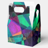 Geometrische, farbenfrohe, grungenhafte Abstrakte Geschenkschachtel (Geöffnet)