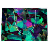 Geometrische, farbenfrohe, grungenhafte Abstrakte Große Geschenktüte (Rückseite)