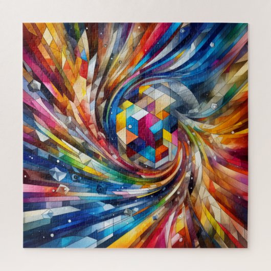 Geometrische farbenfrohe Spirale Puzzle (Vertikal)