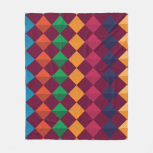 Geometrische Farbenmuster  Fleecedecke