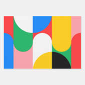 Geometrische Farbgebung Moderner Chic Cool Geschenkpapier Set (Vorderseite)