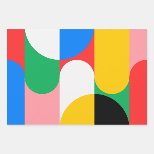 Geometrische Farbgebung Moderner Chic Cool Geschenkpapier Set (Vorderseite)