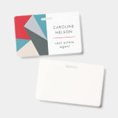 Geometrische Farbgebung Modernes Abstraktes Real A Ausweis (Vorder- & Rückseite)