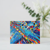 Geometrische Farborbit-Abstraktion Postkarte (Stehend Vorderseite)