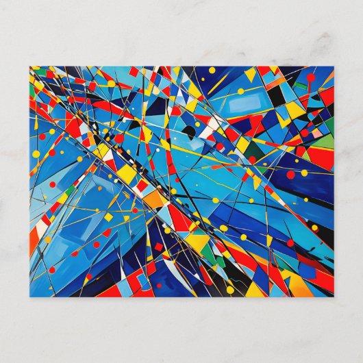 Geometrische Farborbit-Abstraktion Postkarte (Vorderseite)