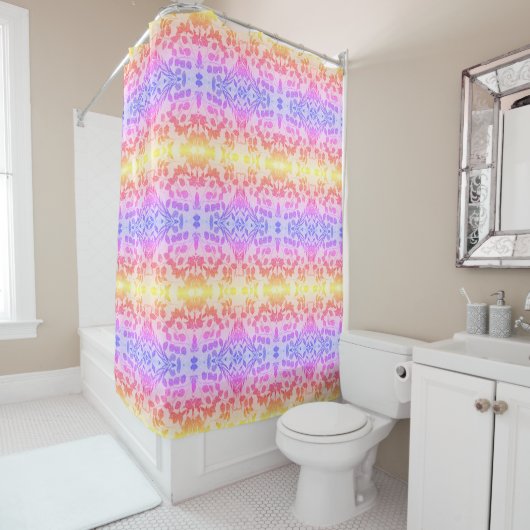 GEOMETRISCHE FARBSTOFFE BLÄTTER DUSCHVORHANG (Beispiel)