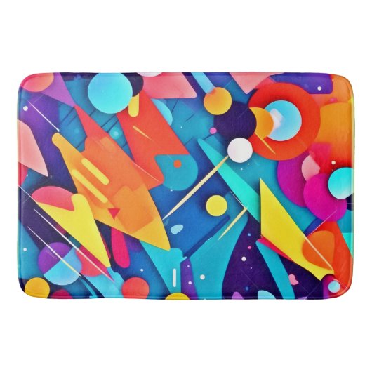 Geometrische FarbSymphonie Badematte (Vorderseite)
