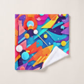 Geometrische FarbSymphonie Badhandtuch Set (Waschlappen)