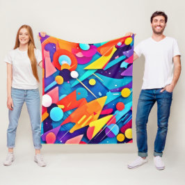 Geometrische FarbSymphonie Fleecedecke
