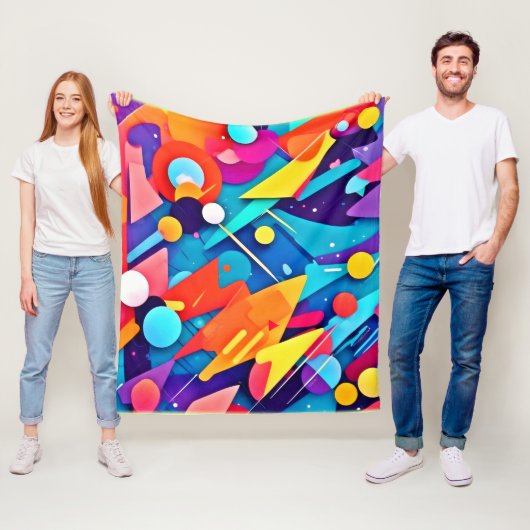 Geometrische FarbSymphonie Fleecedecke (Beispiel)